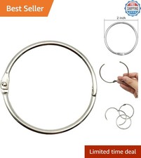 2 Inch Loose Leaf Binder Rings - 15 Pack Nickel-Plated, Perfect for Organizing