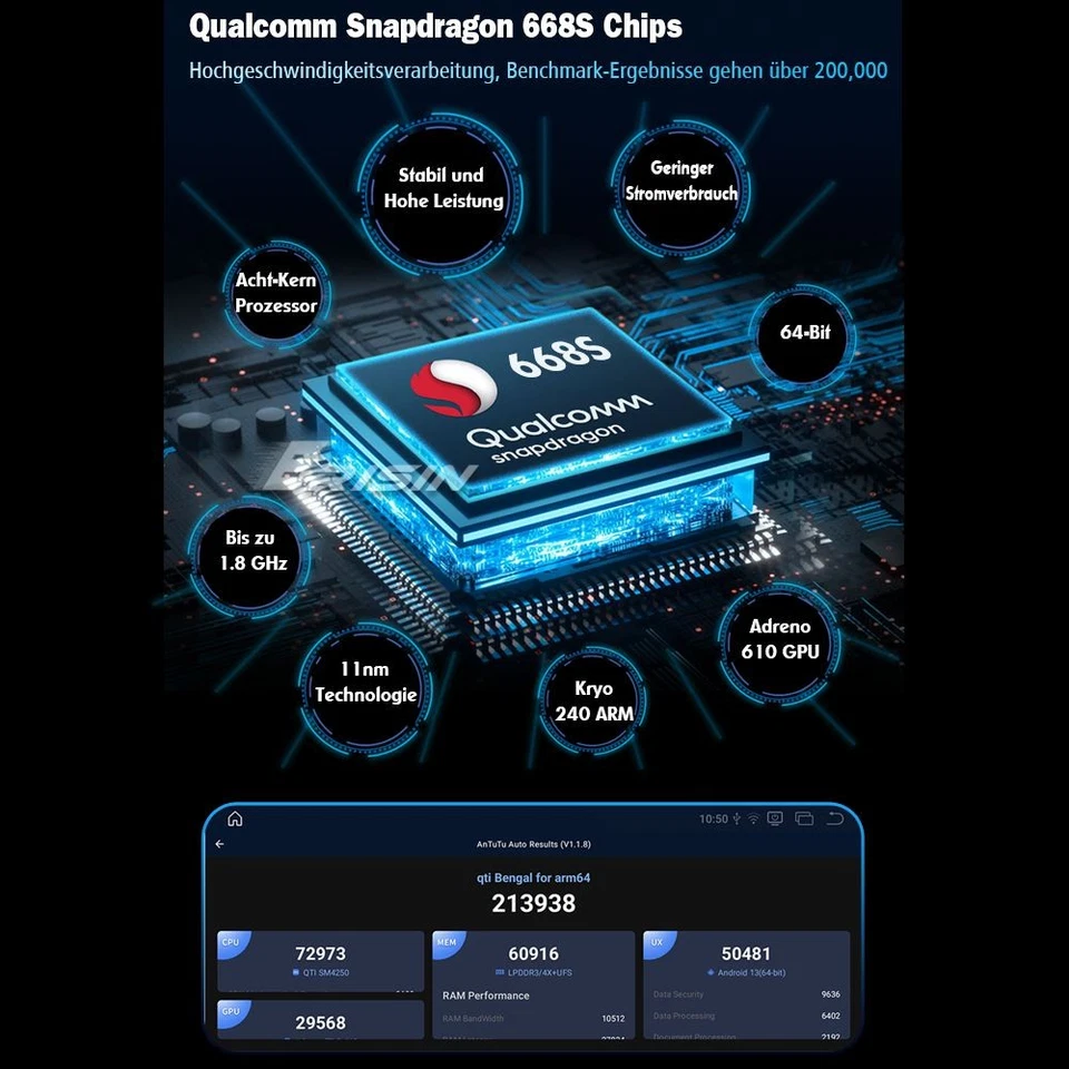 8.8" Android 14 GPS Autoradio DSP Wifi DAB+CarPlay TPMS SWC Für Audi A4 S4 RS4 - Bild 3 von 4