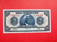 HAITI. 2 GOURDES. 1982 UNC PICK 231a POLYMER / ( TYVEK ) SCARCE
