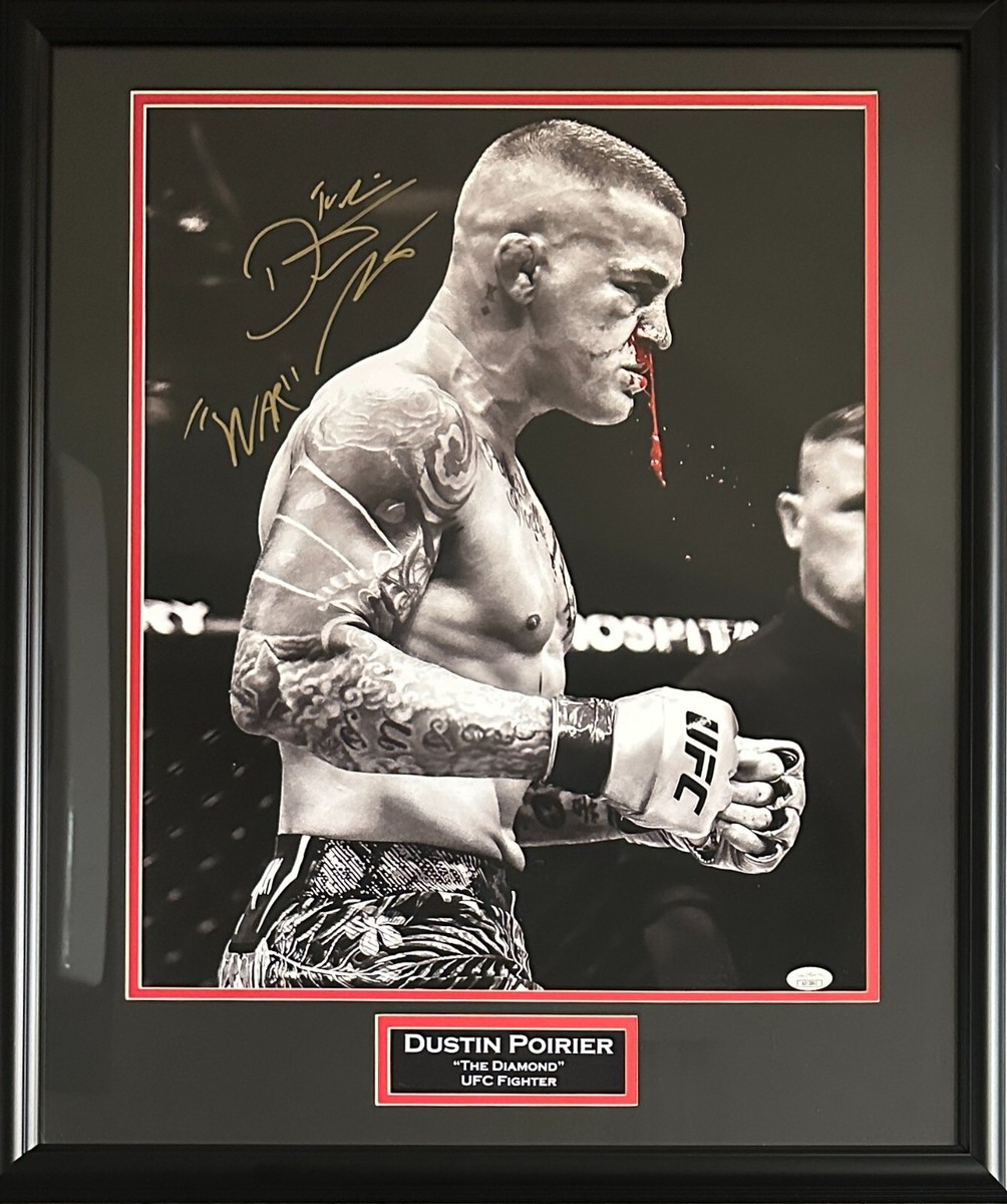 Dustin Poirier signed autographed inscribed framed 16x20 photo UFC