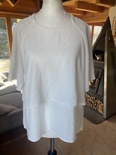Zara leicht Tunika Bluse weiss Volants M Top Zustand