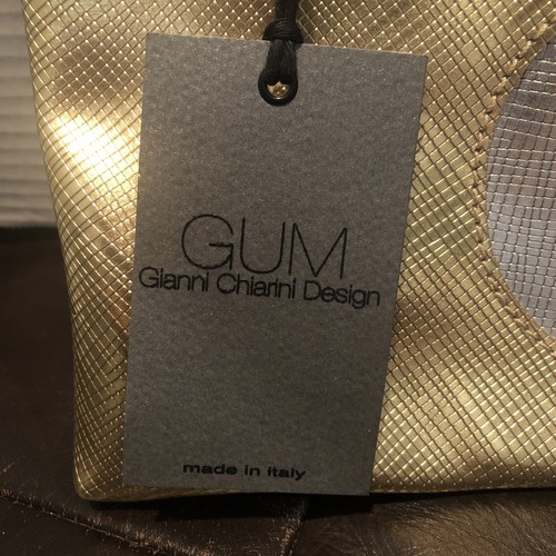 Gianni Chiarini Italy GUM Clutch – Gold With Silver Heart Metallic Purse - Picture 2 of 7