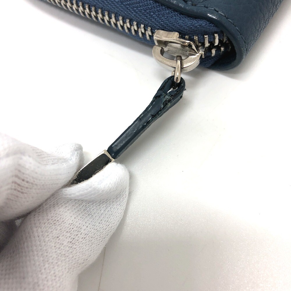 DIOR HOMME logo Zip Around Saif Long Wallet Leather Navy DIOR HOMME logo Zip Around Saif Long Wallet Leather Navy