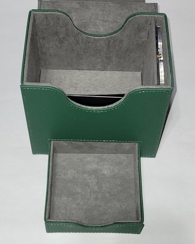 MTG Commander Deck Card Box Display Window Dice Drawer 100+ Double Sleeved Green - Picture 15 of 15