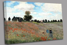 Monet Wild Poppies Canvas Wall Art Picture Print