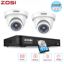 ZOSI H.265 8CH 5MP-Lite DVR CCTV Home Outdoor 1080p Security Camera System 1TB