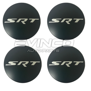 Mopar Black SRT Wheel Center Caps 2016-2018 Dodge Challenger Jeep Grand