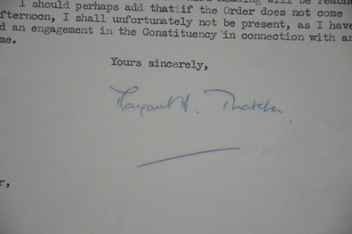 Margaret Thatcher MP Authentic Hand Signed 1961 Correspondence House of Commons