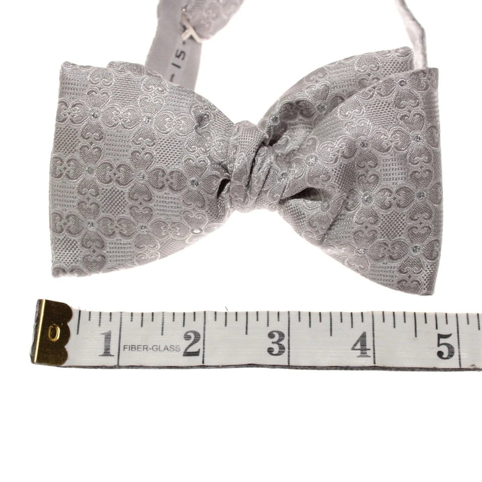 Juego de fajarita y pajarita Italo Ferretti con estampado nuevo con etiquetas en plata grisácea Foto 3 de 4