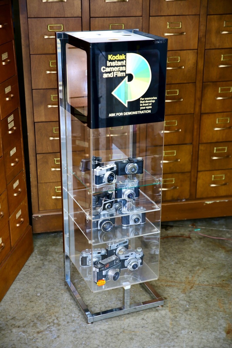 Kodak Camera Store Display Case Vintage Film Cabinet Light up Box
