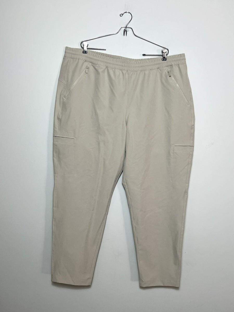 Old Navy Womens StretchTech Quick Dry Cropped Ankle Pants Beige Sz XXL Tall