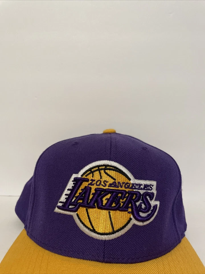De colección Mitchell & Ness Los Angeles Lakers Snapback Sombrero Madera Dura Clásicos Lana Foto 2 de 4