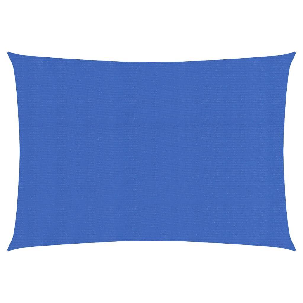 AX Vela Parasole 5x3m Blu Rettangolare 4 Corde 1,5m Ombreggiante Balcone 311514