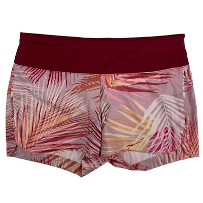 Gap Fit MATERNITY Multicolor Lined Running Shorts Pull On Sz M Palm Leaves
