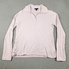 Tommy Hilfiger Sweater Womens Large Pink Cable Knit Pullover