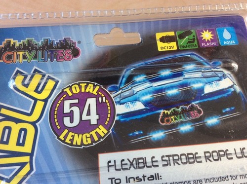Light-Up Yellow 54" Flexible Strobe Rope Light by City Lites - Rods & Cruisers! - Picture 6 of 12