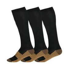 (3 Pairs) Compression Socks Hg Knee High Copper  Mens / Womens S-XXL USA