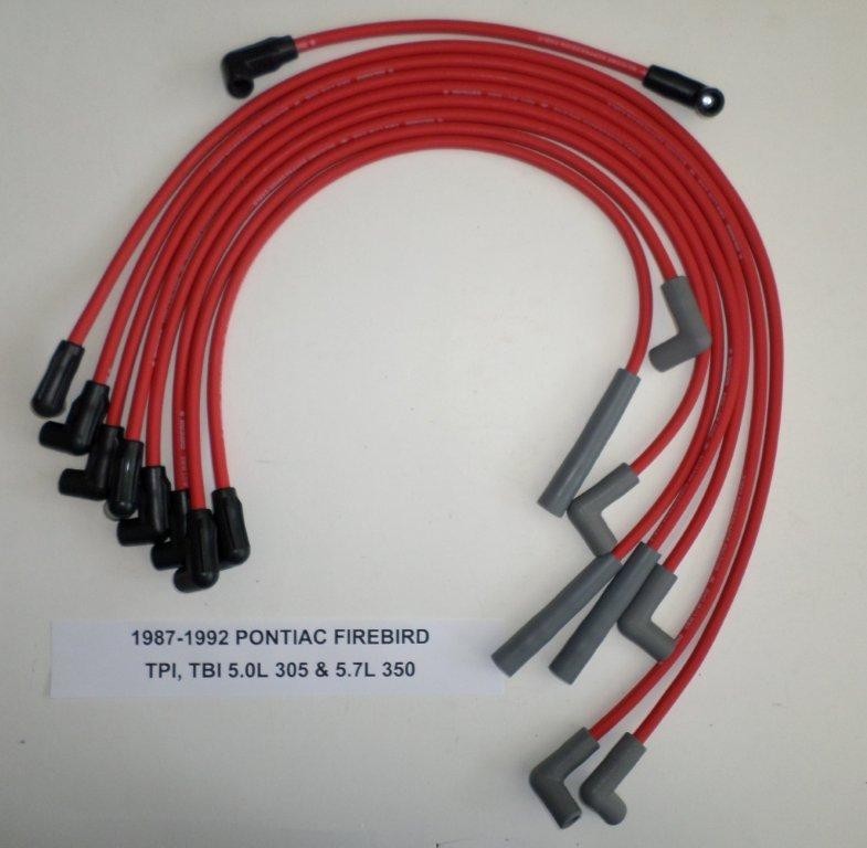 PONTIAC FIREBIRD 1987-1992 5.0L/305 5.7L/350 TPI,TBI RED Hi-Per Spark Plug Wires