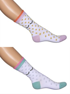 BONNIE DOON ~ Eyes Closed Sock ~ Socken ~ Polka Dots gold oder silber ~ 36-42