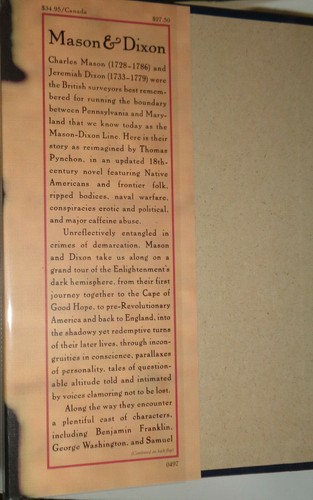 Thomas Pynchon: Mason und Dixon - signierte Erstausgabe, 1997 - Bild 4 von 4
