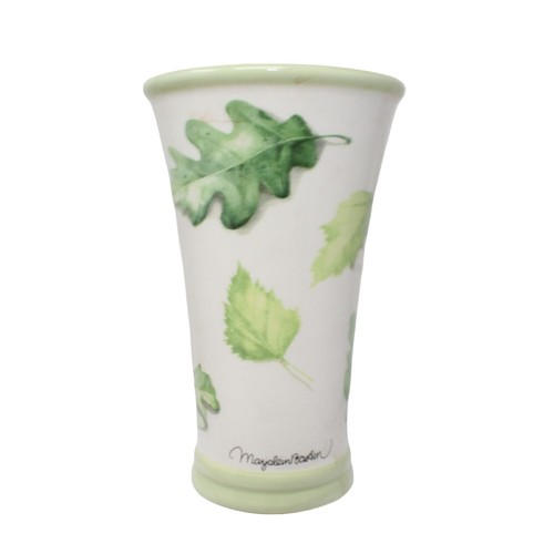 VTG Marjolein Bastin Tall Mug Green Leaves Nature's Sketchbook Tapered Ceramic - Picture 2 of 5