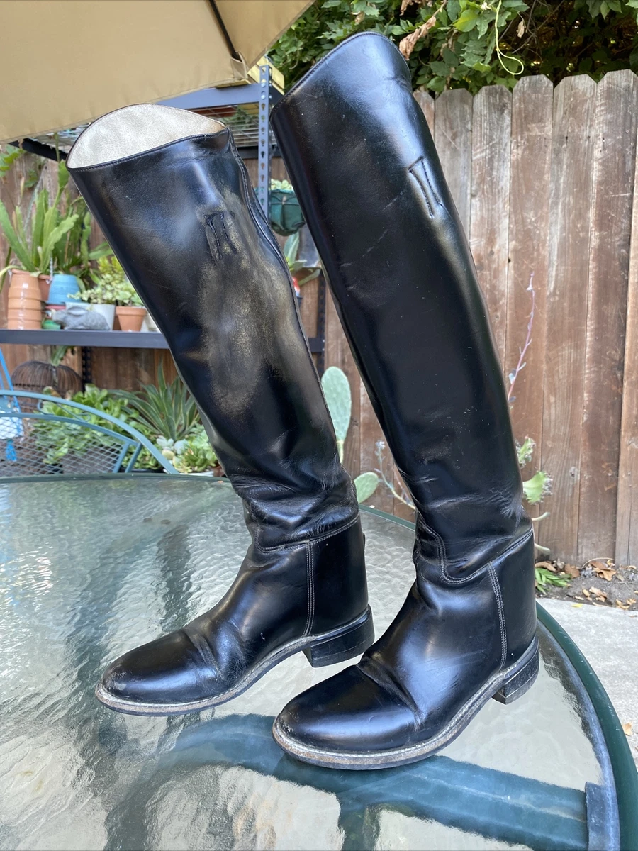 The Effingham Black Leather Tall Equestrian Riding Boots Womens 5 Style 1000L
