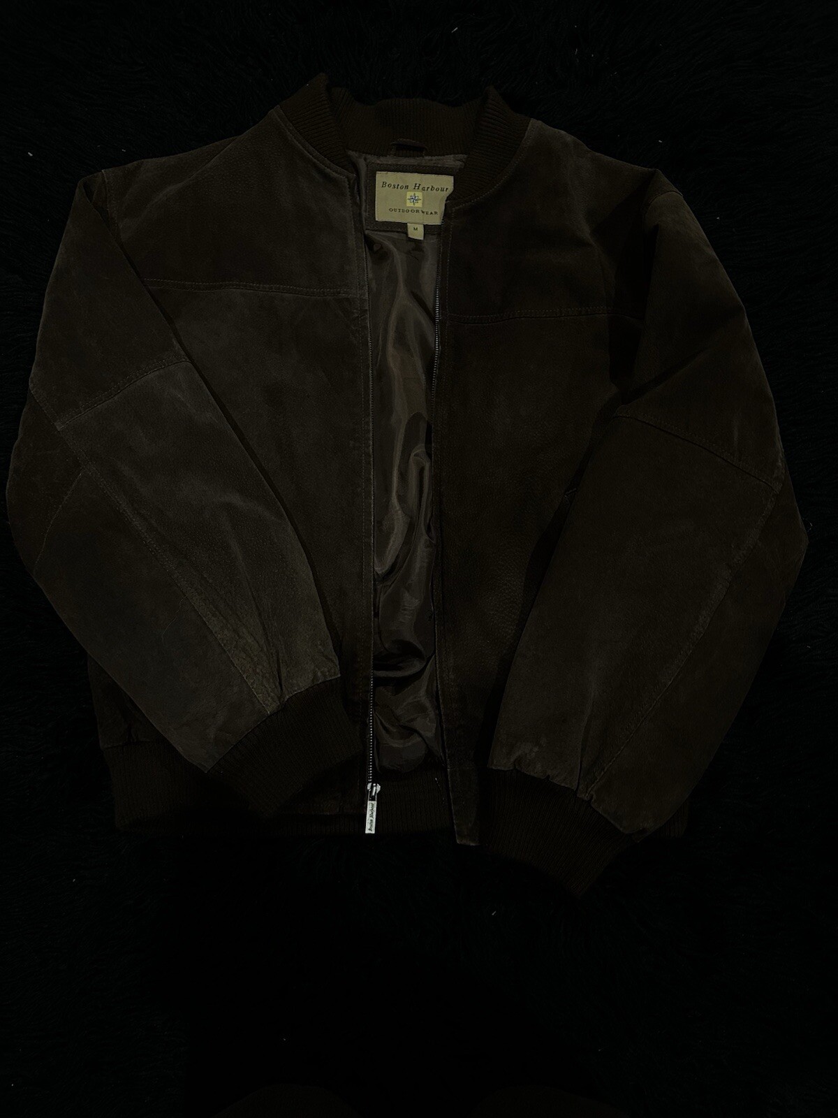 Boston Harbour Leather Jacket Outdoor Wear Brown Medium 100% Leather.  Size:M