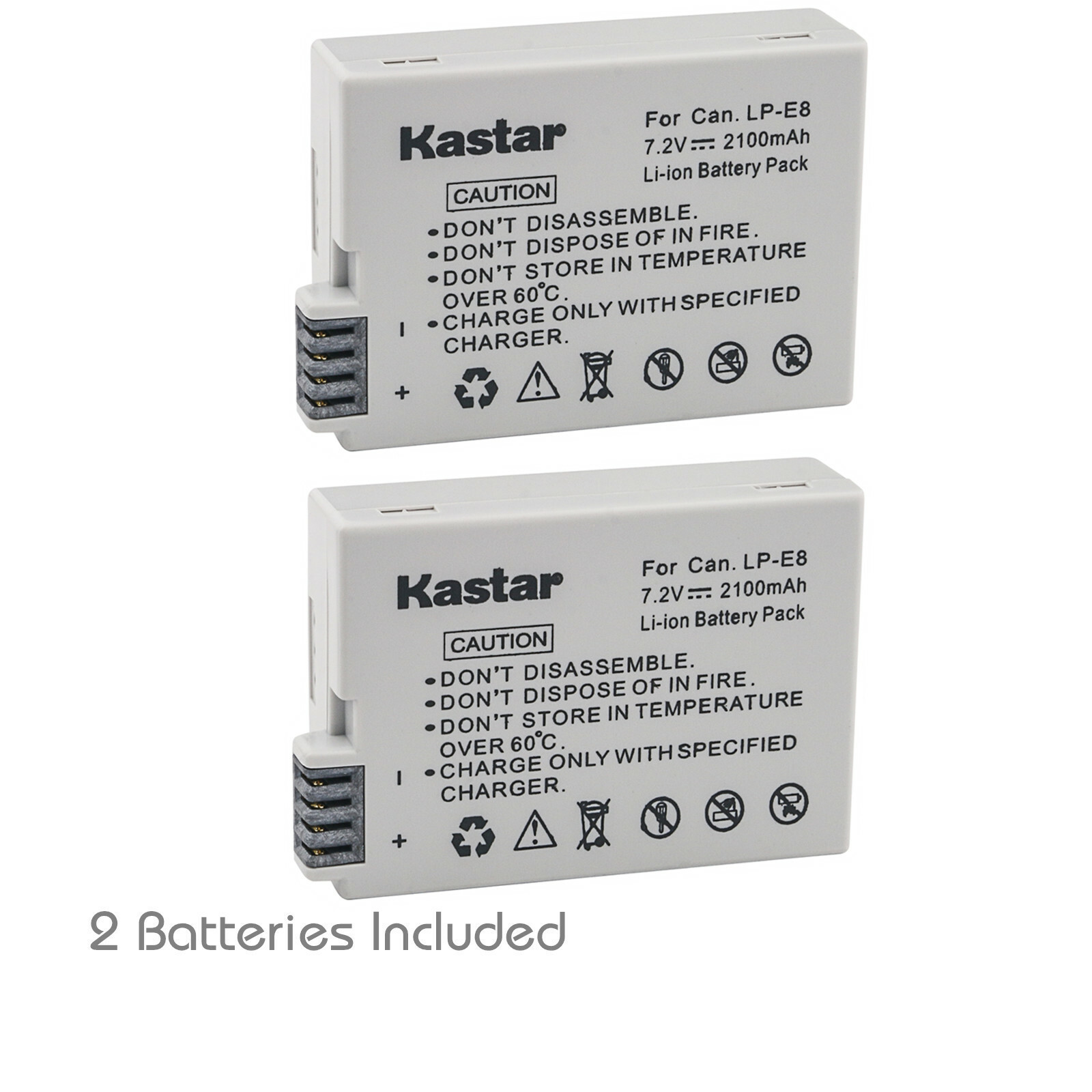 Kastar LP-E8 LPE8 Battery LC-E8 Charger for Canon T4i EOS Ca
