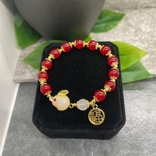 Handmade Beaded Stackable 6.25  Plus Stretch Bracelet New Bunny A1681