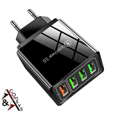 Schnellladegerät 4x USB Netzteil QC 3.0 5V 5A 9V 12V 1.5A Handy Tablet iPhone #B