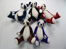 World of Miniature Bears By Theresa Yang 4"  Plush Panda Bear 5 pc Lot #872P-LOT