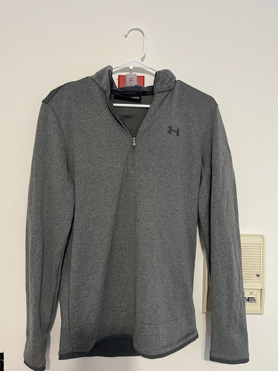 Grey Under Armour Golf Men's Fleece 1/4 Zip Golf Pullover Sweater