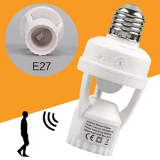 Infrared PIR Motion Sensor E27 LED Light Lamp Bulb Holder Socket Switch 110/220V