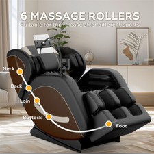 Zero Gravity Massage Chair Recliner with Full Body Air Pressure  Heating Brown