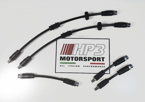 Fiat Uno Turbo HP3 SPORTS AERONAUTICAL BRAID 5 TUBE BRAKE KIT BLACK - Picture 1 of 1