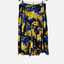 Jones New York Gored Midi Skirt Size 12 Flared 100 Silk Chiffon Watercolor