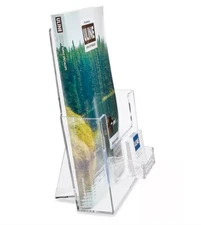 Countertop Literature with Business Card Acrylic Holders - 9 x 4 x 10" Display