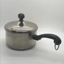 Farberware Aluminum Clad Stainless Steel 1 Quart Sauce Pan Pot w/Lid Vintage