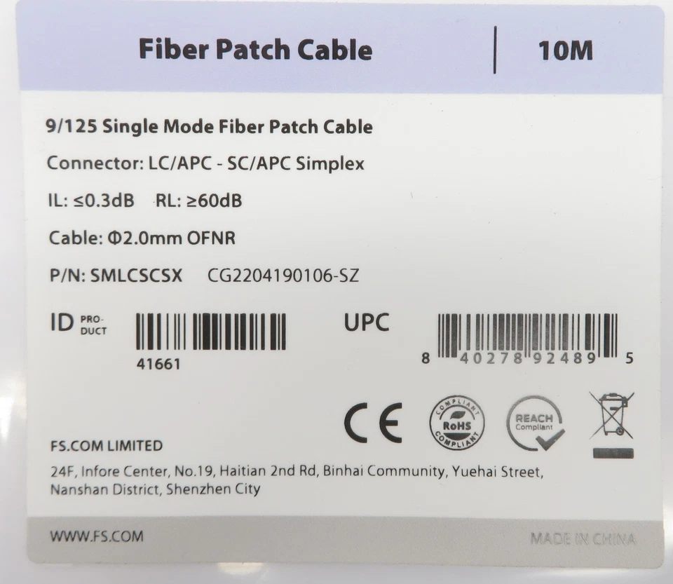 5x LWL-Patchkabel 9/125 OS2 Glasfaserkabel LC/APC-SC/APC Simplex Ø 2mm L 10m - Bild 4 von 4