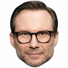 Christian Slater Beard Celebrity Mask, Flat Card Face