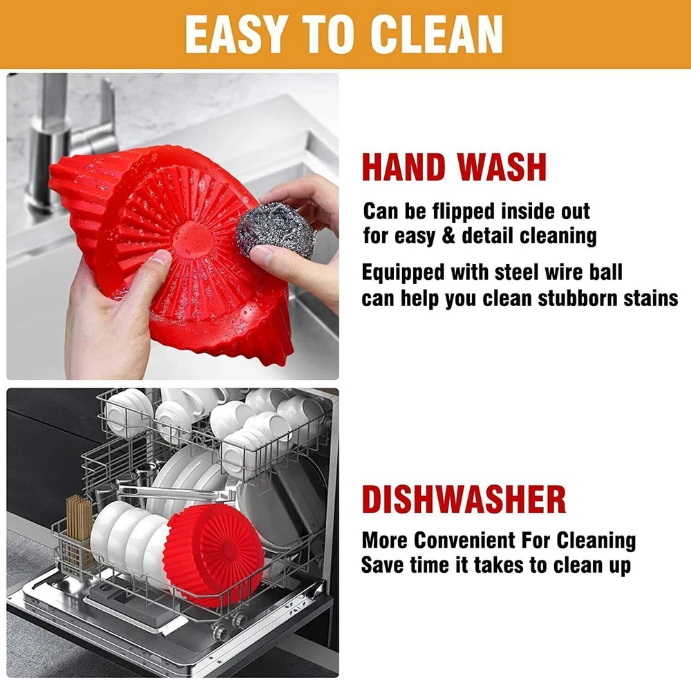 Air Fryer Silicone Pot Air Fryer Basket Linings Non-Stick Safe Oven Baking Tray