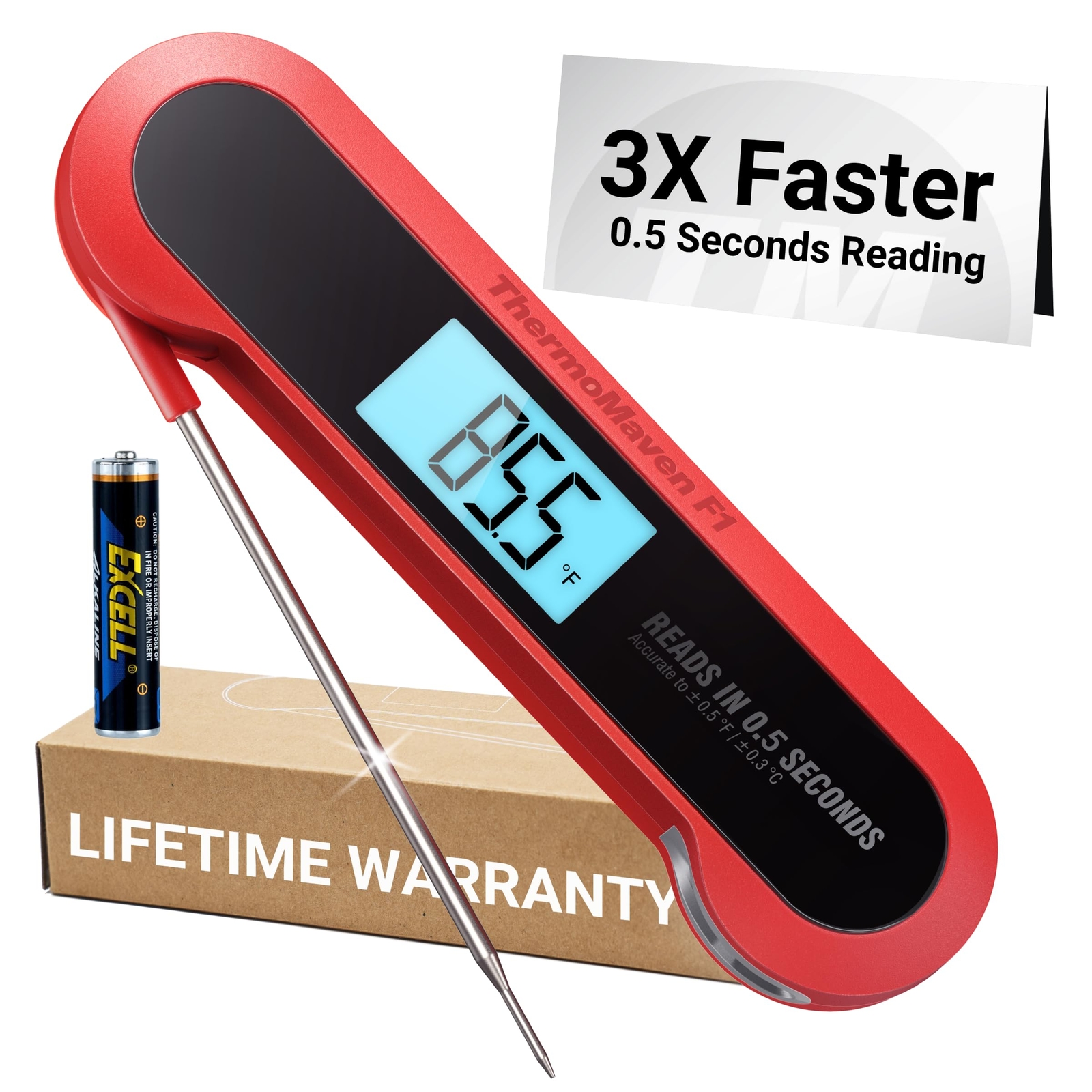 Professional 3X Faster 0.5sec Instant Read Meat Thermometer Digital, High Acc...