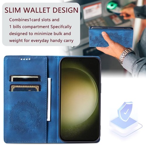 Totem Handy Hülle Flip Leder Kreditkartenfächer Buch mit Ständer Magnet - Bild 7 von 19