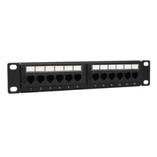 Wirepath WP-CAT5E-PP-12 Rack Mount 12-Port RJ-45 Cat 5e Patch Panel BLACK