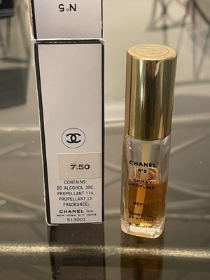 Vintage Chanel #5 Spray Perfume Refill 0.25 Oz  Half Full In Box