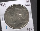1924- Silver Peace Dollar- UNC