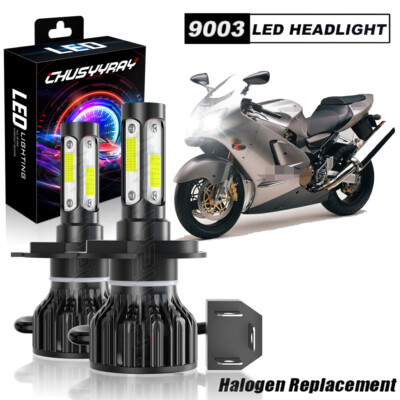 High Power HID LED Headlight H4 Bulbs for Kawasaki Ninja ZX7R 1991