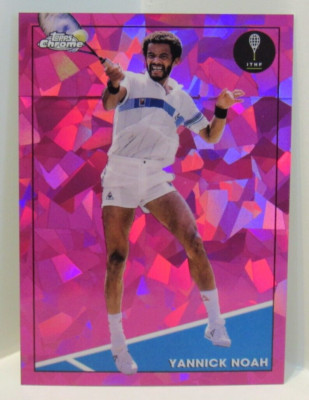 Yannick Noah 2021 Topps Chrome Sapphire Fuchsia Refractor #/299 TENNIS HOF PINK