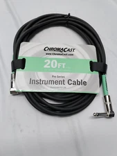 ChromaCast Surf Green Pro Series Instrument Cable 20 Foot Straight Guitar