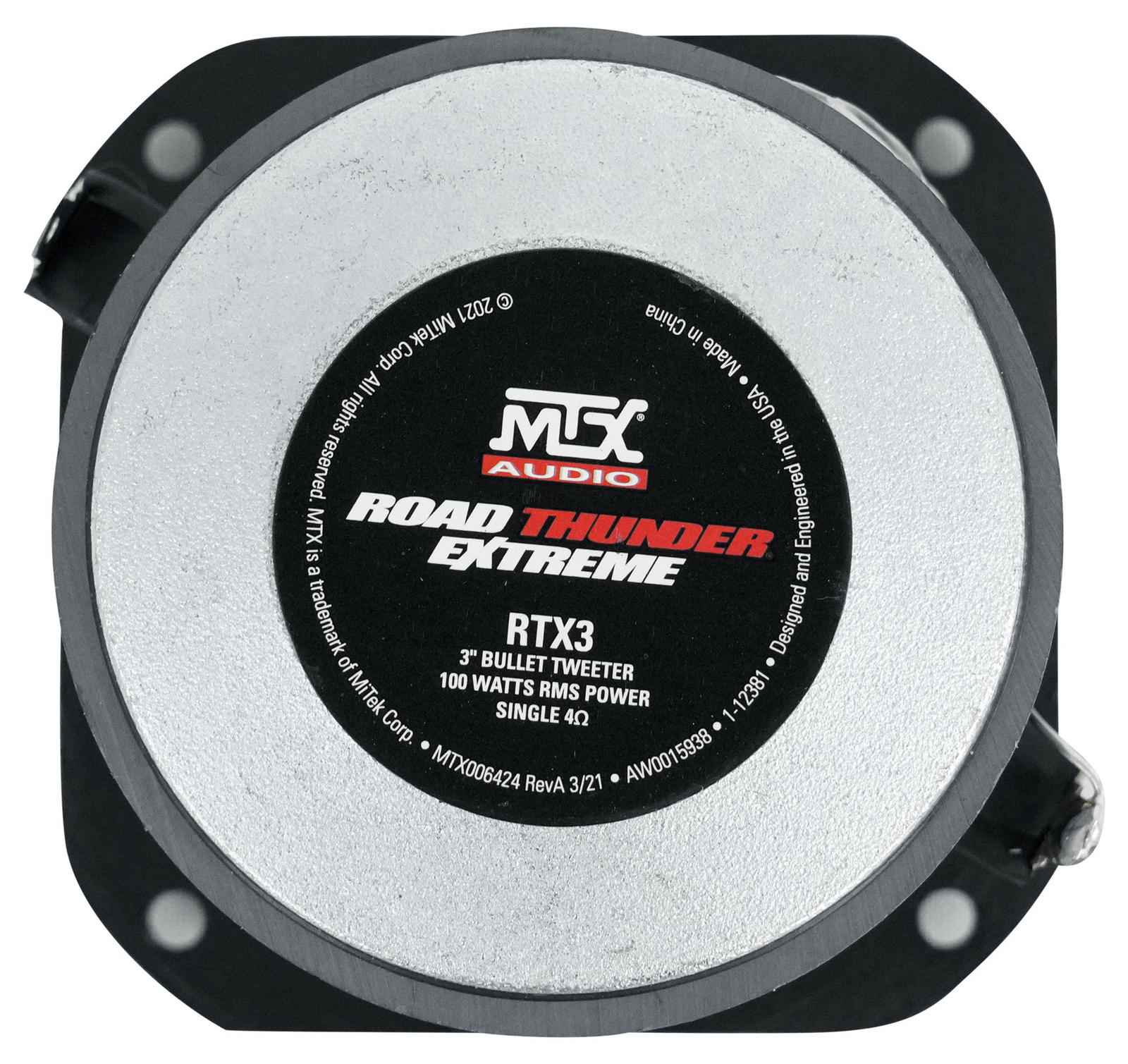 MTX Thunder RTX3 3 100-Ваттный среднеквадратичный 4-Омный автомобильный аудио-динамик Bullet Tweeter